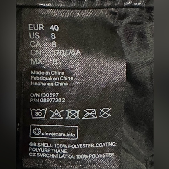 095 H&M |NWOT Faux Leather Pants- Black High-Waisted Straight Leg (Sz 8) - Picture 10 of 13